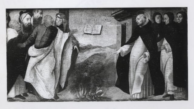 Robert, Paul — Anonimo fiorentino - sec. XVI - San Domenico e il rogo dei libri degli eretici albigesi — insieme